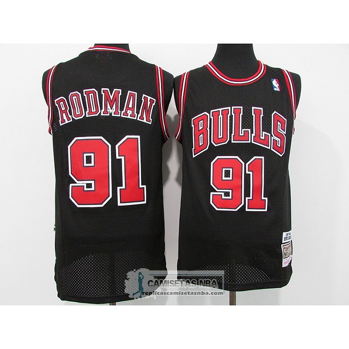 Camiseta Chicago Bulls Dennis Rodman Mitchell & Ness 1997-98 Negro